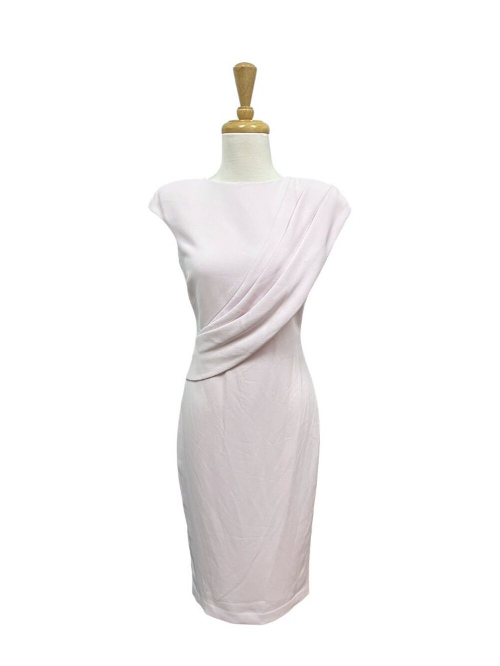Badgley Mischka Draped Cap Sleeve Dress Size 0 Pink Purple